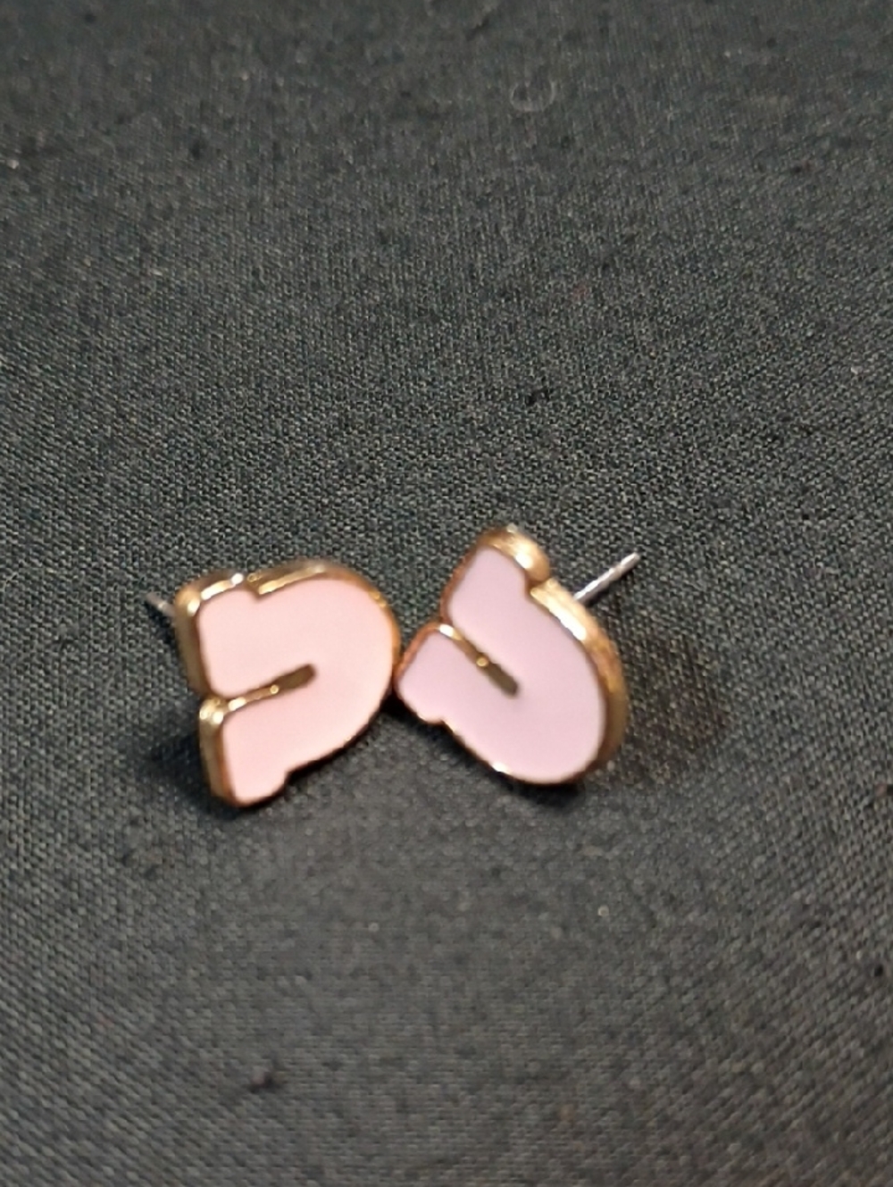 Gold-Trim Pink Stud Earrings - Women Jewelry